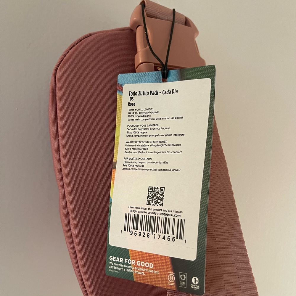 Cotopaxi Todo 2L Hip Pack - Cada Día in Dusty Rose Belt Bag - Picture 3 of 4